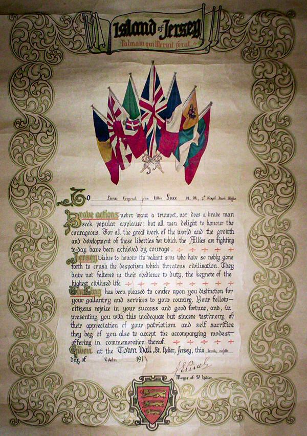 Certificate from St Helier